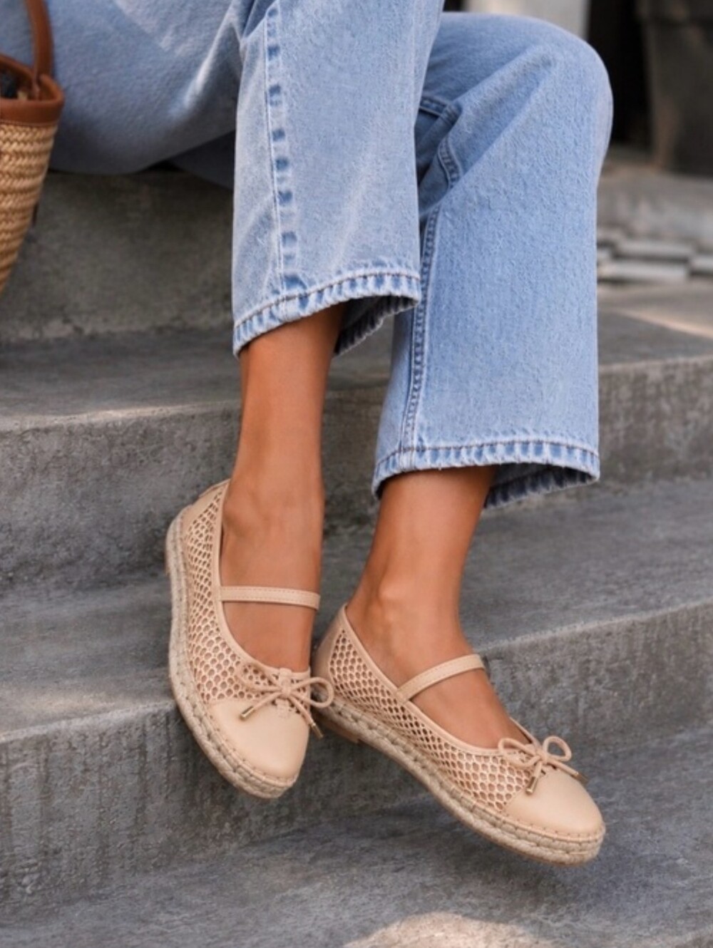 Dolce Vita Cambre Espadrille Wrapped Ballet Flats Woven Size 7